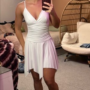 Elegant White Spaghetti Strap Dress